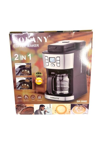Electric Coffee Maker - 15-Cup Capacity, 1086W, Grey &amp; Stainless Steel