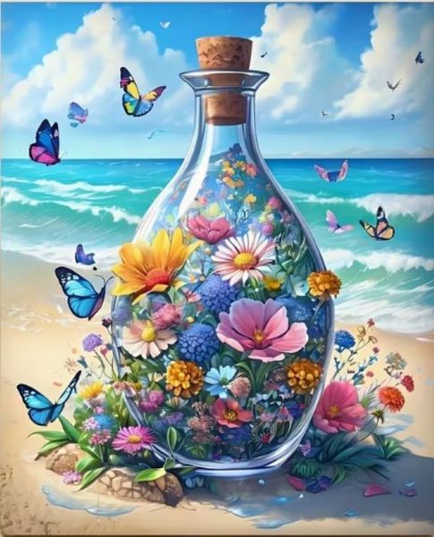 Paint By Numbers 50cmx40cm - Floral Butterfly