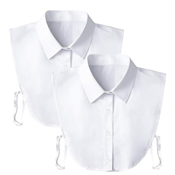 Fashionable Simple Temperament Commuter Fake Collar - White 2 Pieces