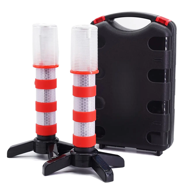 Pack of Two Emergency Flare LED Sticks with Carry Case