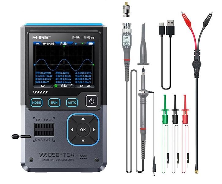 FNIRSI-DSO-TC4 Multitester Oscilloscope, Function Generator, Component Test