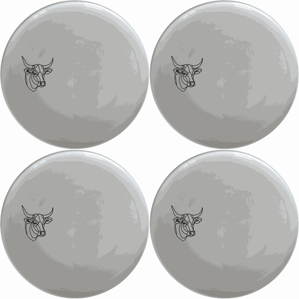 Nguni Cattle Cow Head Side Plate Set of 4 - Range 1