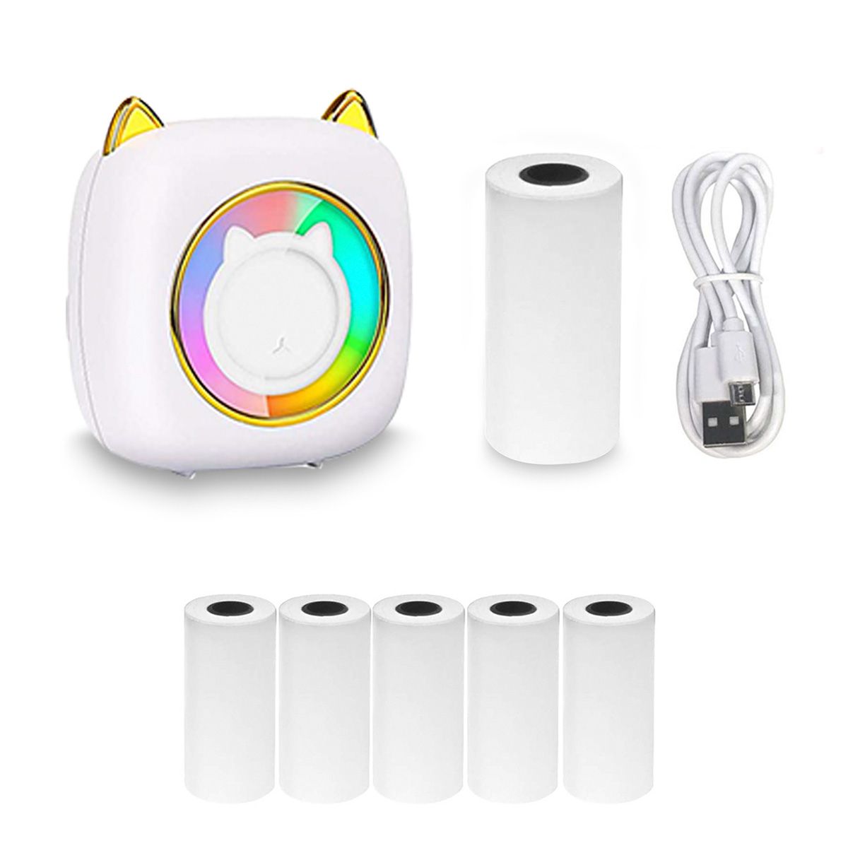 Uuname Portable BT Mini Pocket Printer Mini Thermal Printer & 5 Paper ...