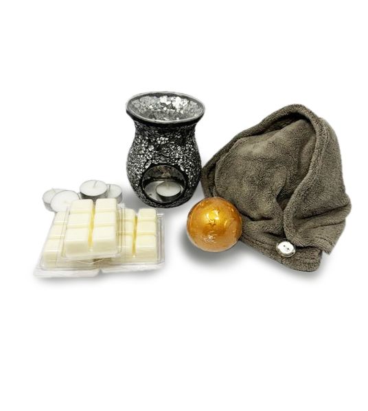 Mother's Day Relaxation Gift Set - Wax Melter, Melts &amp; Bath Essentials