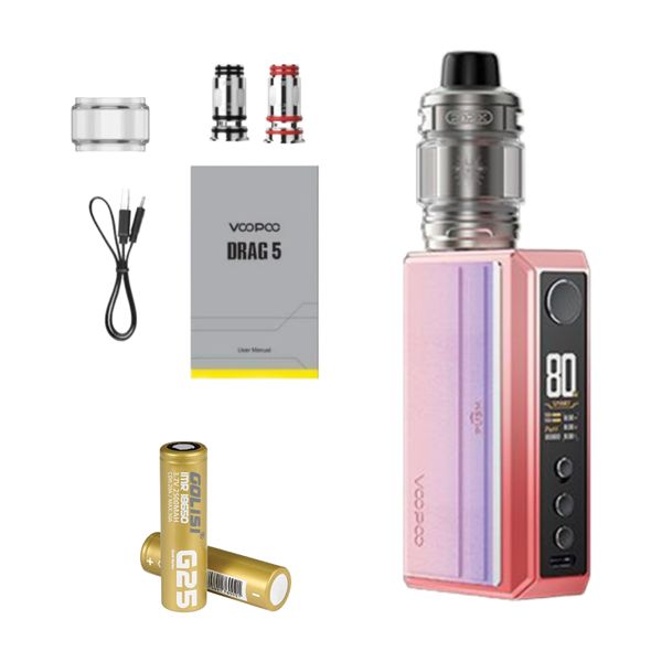 Voopoo Drag 5 MMF Pod Kit System Combo (Device &amp; Batteries) - Sakura Pink