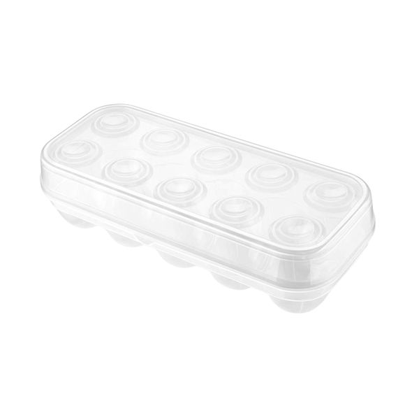 Egg Container with Clip Lid - 10 Eggs