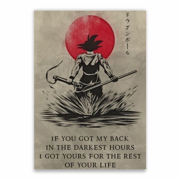 Goku And Quote Poster - A1