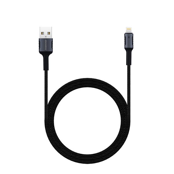 Rockrose Armour AL 1m 2.4A Lightning Cable, Black &amp; Midnight Blue