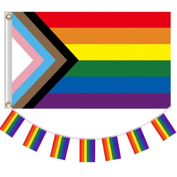Home Party Decor All Inclusive Pride Flag With Flag Bunting Garland