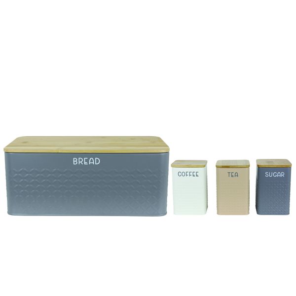 Casa - Bread Bin &amp; 3PC Canister Set | Monza