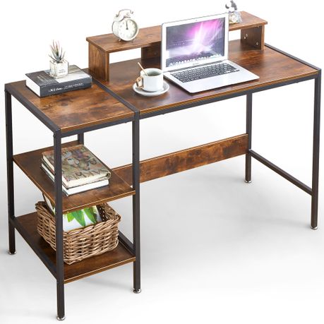 Work Desk Office Computer Table Book Shelf Storage Rack Desk Image