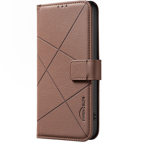 Check Leather Anti-Theft Phone Case Compatible With Oppo A74 4G