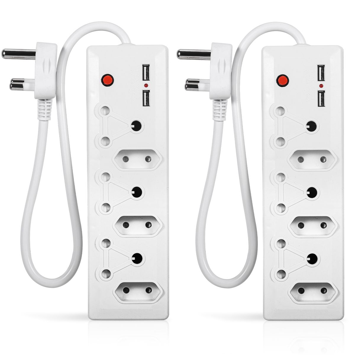 Redisson 2Pack 6 Way Multiplug with USB MultiPlug Adapter Fire