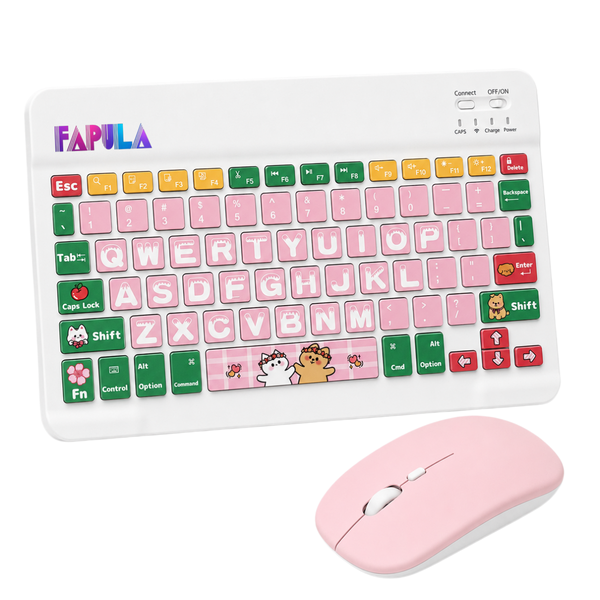Wireless Bluetooth Keyboard &amp; Mouse Combo - Add Colour to Study &amp; Work