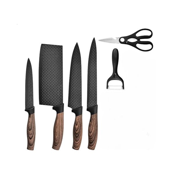6-Piece Kitchen Knife Set with Peeler and Scissors