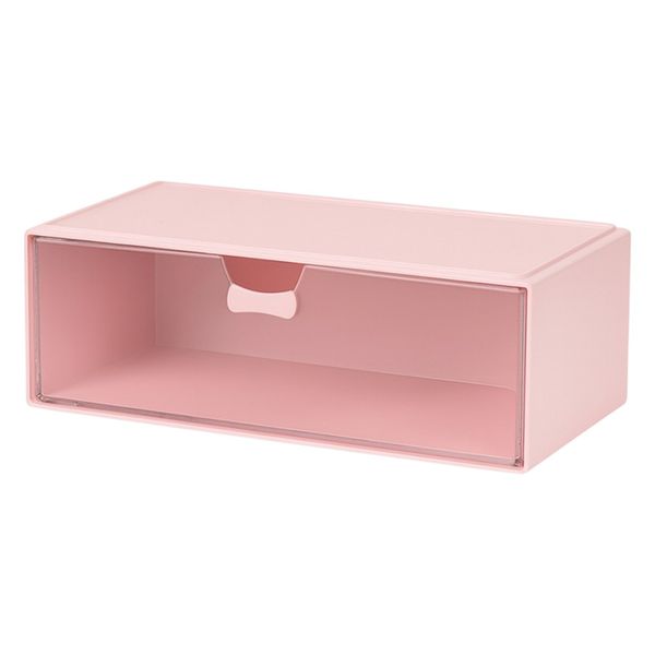 Multi-Purpose Single Grid Desktop Makeup Storage Box - White/Transparent