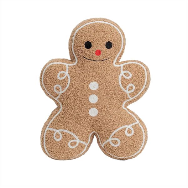 Gingerbread Man Throw Pillow Christmas Decorative Plush Pillow