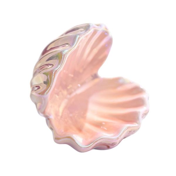 Enchanting Iridescent Seashell Jewelry &amp; Cosmetic Storage Tray - Pink