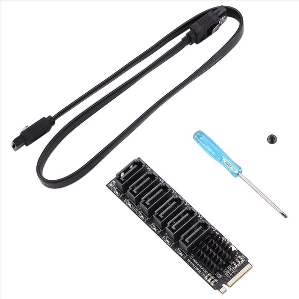 M 2 Nvme To Sata3.0 Pcie To Sata 6Gpbsx6-Port Expansion Card