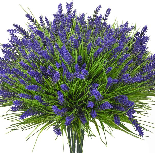 Artificial Outdoor Flowers UV Resistant Lavender Fake Plants Greenery - 22 Piece