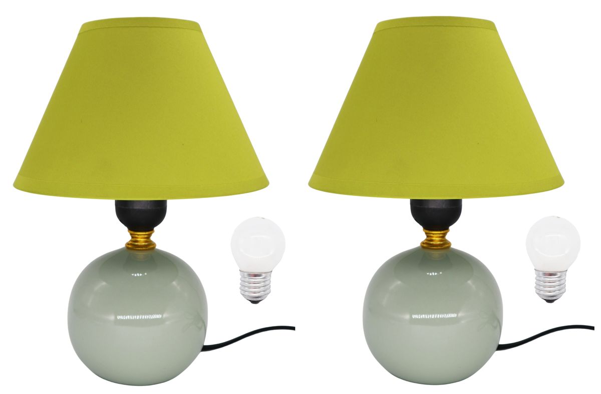 Ceramic Ball Lamp with Shade and Light Bulb 20cm 2 Pack Buy