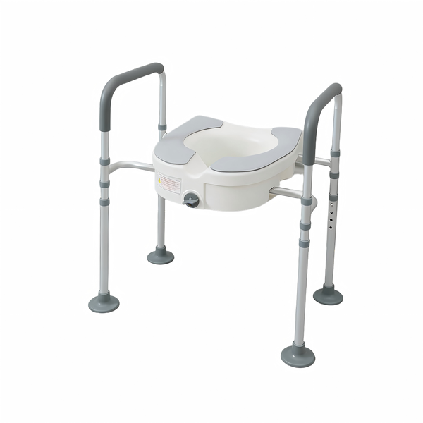 Raised Toilet Seat withHandle-Adjustable 64-71cm Height Toilet Safety Frame