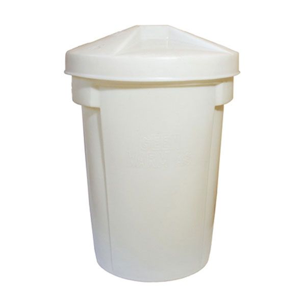 85 Litre Plastic Dustbin/Waste Bin with Lid - White