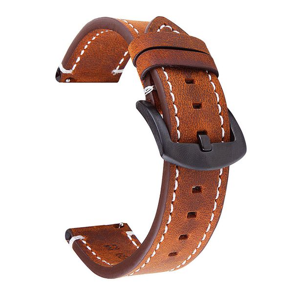 Replacement Leather Watch Strap For Fossil / Garmin / Huawei - 22mm