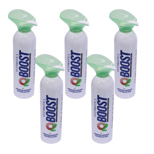 Oxygen in a Can 12 Litre O2 with Mouthpiece - Watermelon - 5 Pack