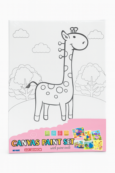 Giraffe Kids Canvas Paint Set 30×40cm-5 x Canvas Sets