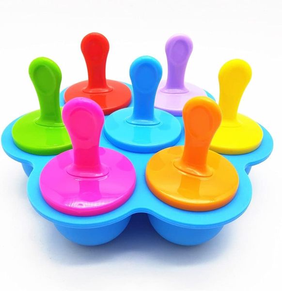 Castalware Silicone Ice Lolly Moulds-7 Popsicle Maker Set for Kids Reusable