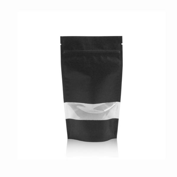 50 Piece Stand Up Resealable Pouch Bag -Clear Strip- White- 130mm x 220mm