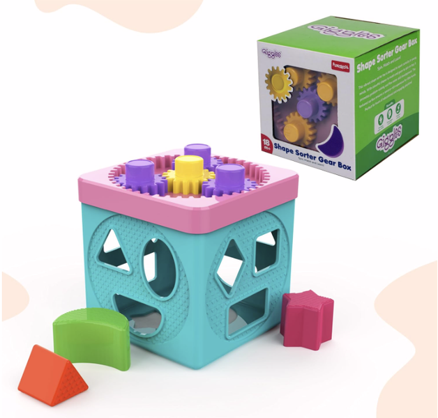 Funskool Giggles Shape Sorter Gear Box (Pink) 2-in-1 Educational Activity
