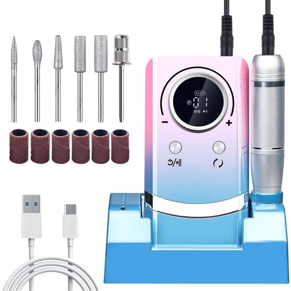 Nail Drill Professional, 45000 RPM USB Rechargeable Nail Drill Nail File