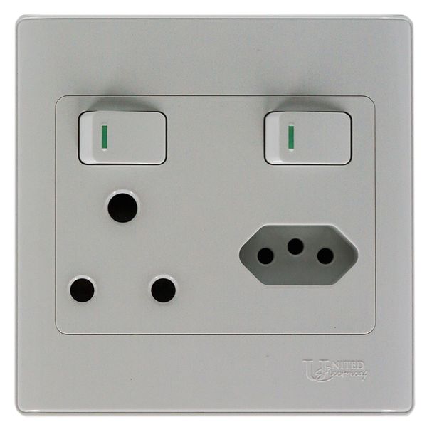 United Electrical Double Switch Socket With Euro PVC 4X4