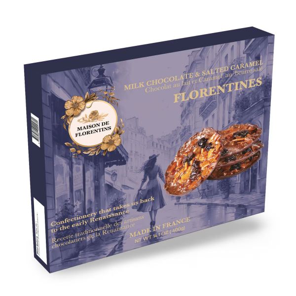 Maison de Florentins Milk Chocolate &amp; Salted Caramel Florentines 400g