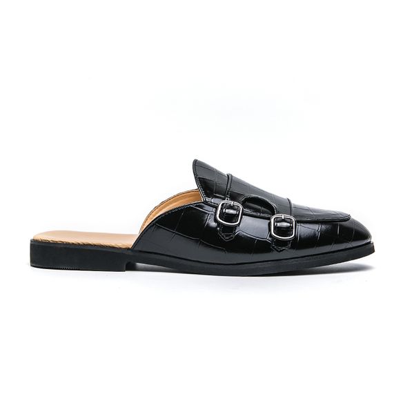 Men's Dress Mules Leather Loafers Slip-On Backless Sandals
