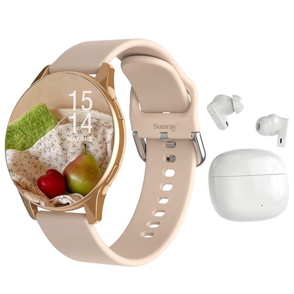 SUNRAY Sport Smartwatch &amp; Earphones Gift Set For Women-Fitness &amp; Bluetooth