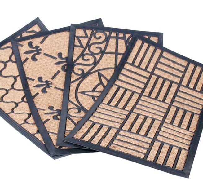 Bulk Pack x 4 Doormat Coir Rubber Moulded 40x60cm