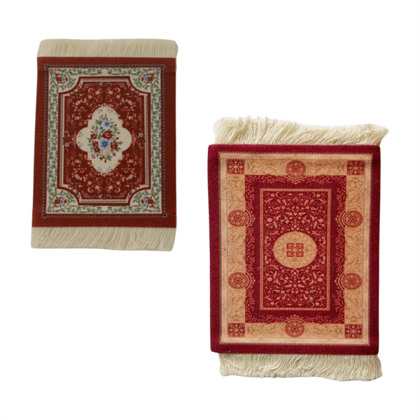 Mini Persian Woven Coasters Carpet red