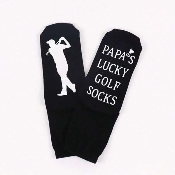 Black Lucky golf socks for papa, dad, grand father