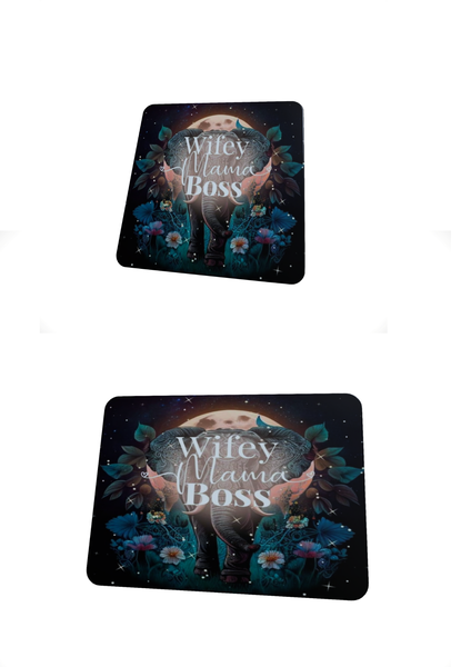 Wifey Mama boss - Mouse pad and coaster set
