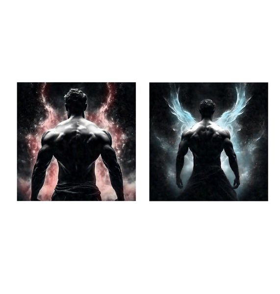 Canvas Wall Art - Duality of Man - Set of 2