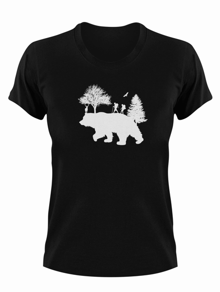 Hiking Bear T-Shirt - Black