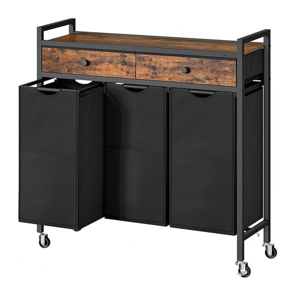 Laundry Basket Hamper With Wheel,Wooden Laundry Bags,Dirty Clothes Basket