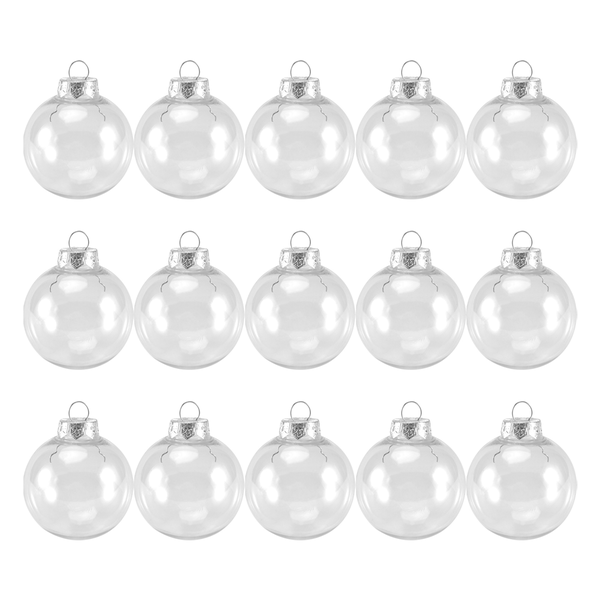 15 Pcs Round Clear Christmas Balls Fillable Diy Christmas Tree Balls