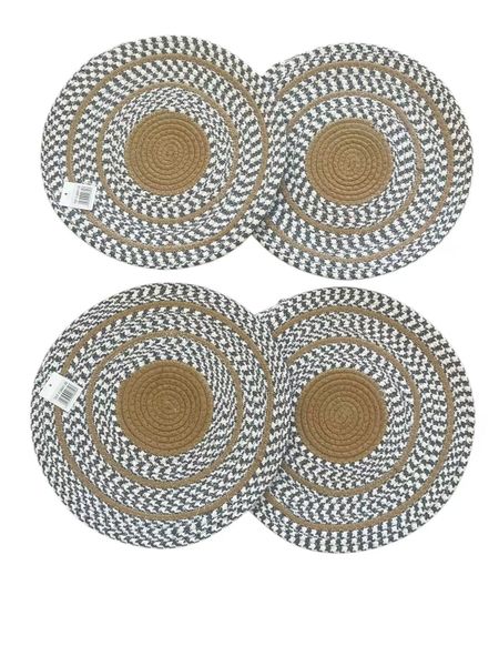 Handmade Cotton Rope Coaster - Round Placemats - Set of 4