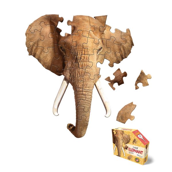 Madd Capp I Am Elephant Head Shaped Jigsaw Puzzle - 24 Pieces