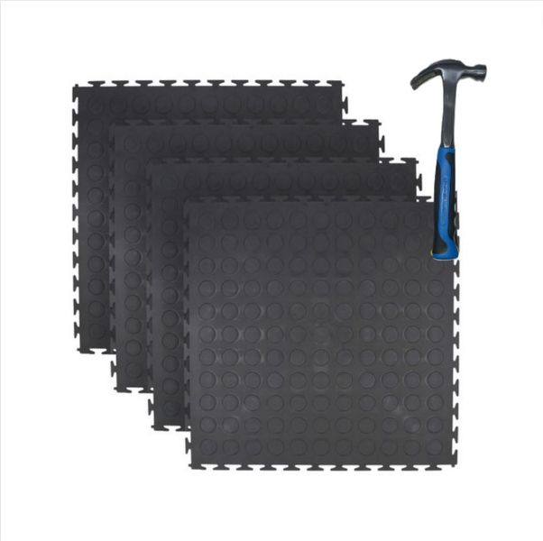 Gym PVC Interlocking Tiles 5SQM - 20 Pieces - Black