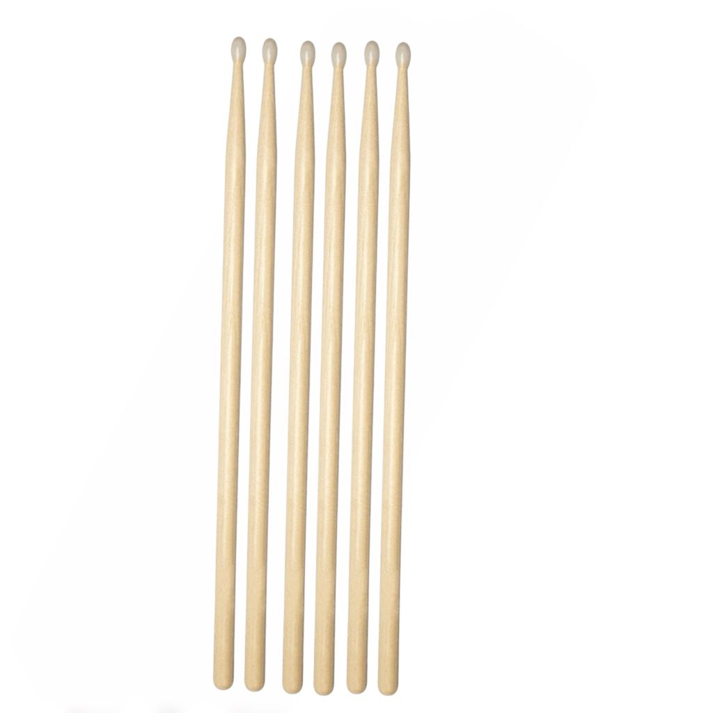 5A Wood Drumsticks with Nylon Tips - 3-Pair Value Pack